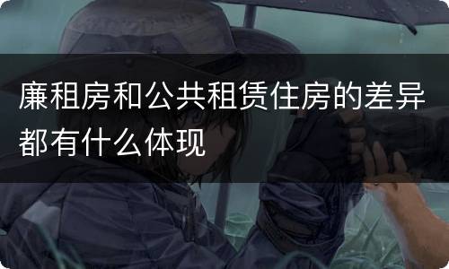 廉租房和公共租赁住房的差异都有什么体现