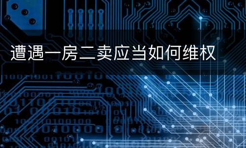 遭遇一房二卖应当如何维权