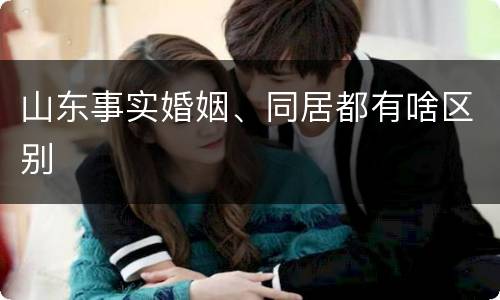 山东事实婚姻、同居都有啥区别