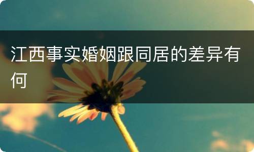 江西事实婚姻跟同居的差异有何