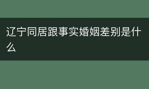 辽宁同居跟事实婚姻差别是什么