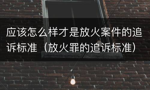 应该怎么样才是放火案件的追诉标准（放火罪的追诉标准）