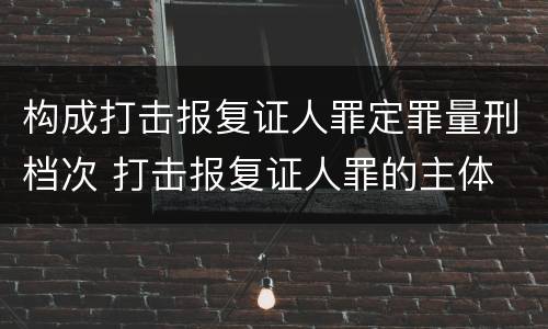 构成打击报复证人罪定罪量刑档次 打击报复证人罪的主体
