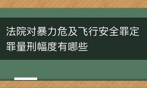 法院对暴力危及飞行安全罪定罪量刑幅度有哪些
