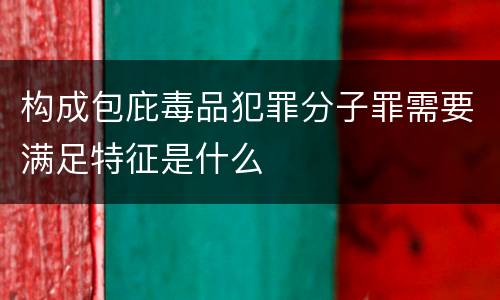 构成包庇毒品犯罪分子罪需要满足特征是什么