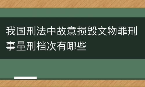 我国刑法中故意损毁文物罪刑事量刑档次有哪些