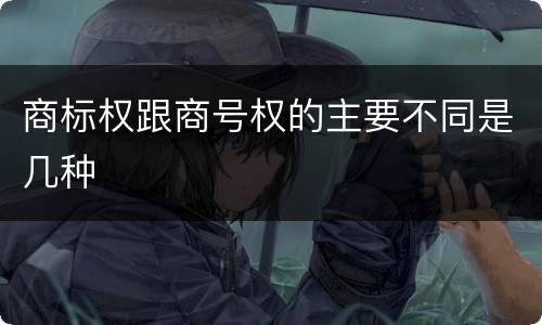 商标权跟商号权的主要不同是几种