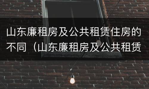 山东廉租房及公共租赁住房的不同（山东廉租房及公共租赁住房的不同之处）
