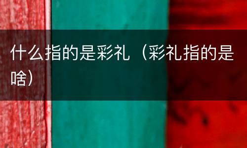 什么指的是彩礼（彩礼指的是啥）