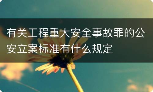 有关工程重大安全事故罪的公安立案标准有什么规定