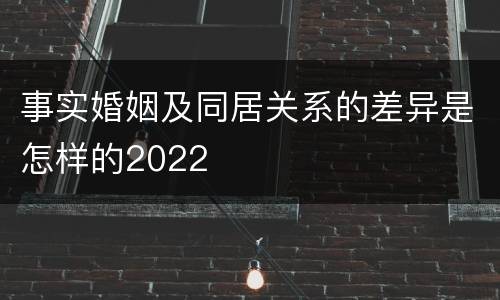 事实婚姻及同居关系的差异是怎样的2022