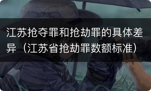 江苏抢夺罪和抢劫罪的具体差异（江苏省抢劫罪数额标准）