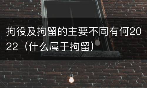 拘役及拘留的主要不同有何2022（什么属于拘留）