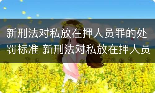 新刑法对私放在押人员罪的处罚标准 新刑法对私放在押人员罪的处罚标准是什么