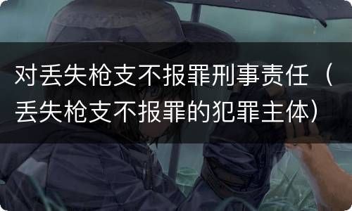 对丢失枪支不报罪刑事责任（丢失枪支不报罪的犯罪主体）