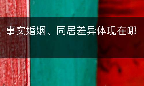 事实婚姻、同居差异体现在哪