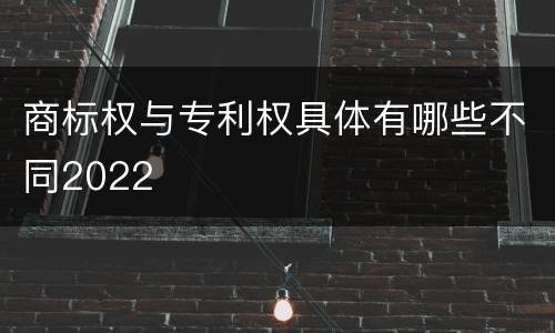 商标权与专利权具体有哪些不同2022