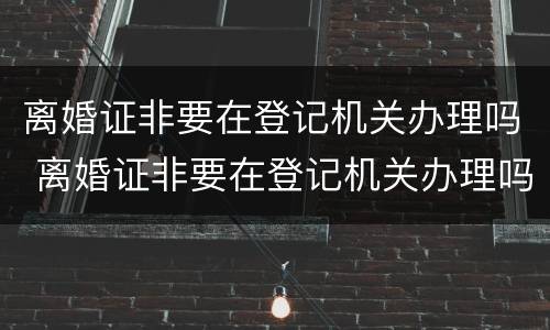 离婚证非要在登记机关办理吗 离婚证非要在登记机关办理吗