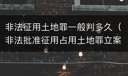 非法征用土地罪一般判多久（非法批准征用占用土地罪立案标准）