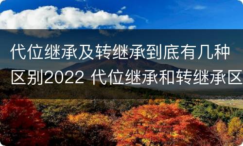 代位继承及转继承到底有几种区别2022 代位继承和转继承区别