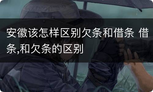 安徽该怎样区别欠条和借条 借条,和欠条的区别