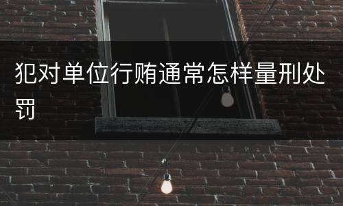 犯对单位行贿通常怎样量刑处罚