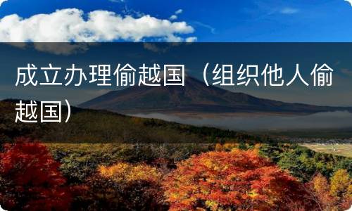 成立办理偷越国（组织他人偷越国）