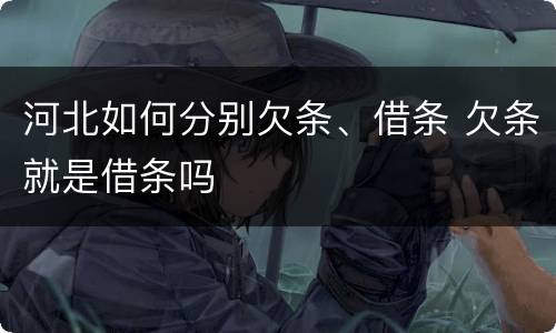 河北如何分别欠条、借条 欠条就是借条吗