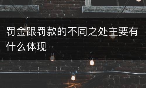 罚金跟罚款的不同之处主要有什么体现