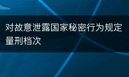 对故意泄露国家秘密行为规定量刑档次