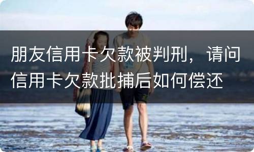 朋友信用卡欠款被判刑，请问信用卡欠款批捕后如何偿还