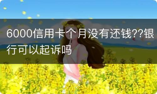 6000信用卡个月没有还钱??银行可以起诉吗