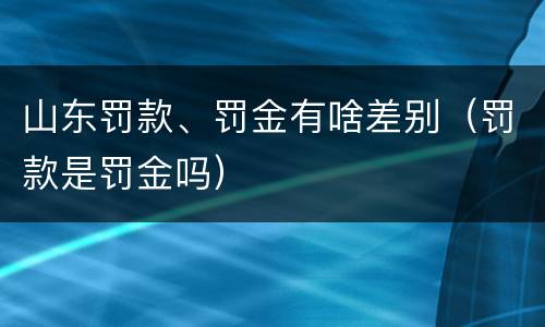 山东罚款、罚金有啥差别（罚款是罚金吗）