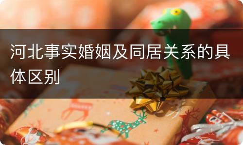 河北事实婚姻及同居关系的具体区别
