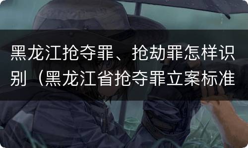 黑龙江抢夺罪、抢劫罪怎样识别（黑龙江省抢夺罪立案标准）