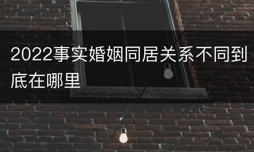 2022事实婚姻同居关系不同到底在哪里