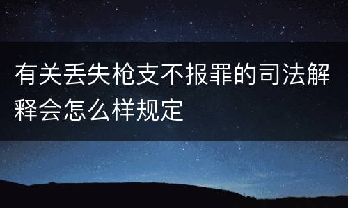 有关丢失枪支不报罪的司法解释会怎么样规定