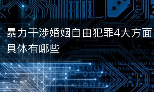 暴力干涉婚姻自由犯罪4大方面具体有哪些