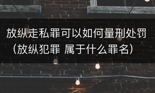放纵走私罪可以如何量刑处罚（放纵犯罪 属于什么罪名）
