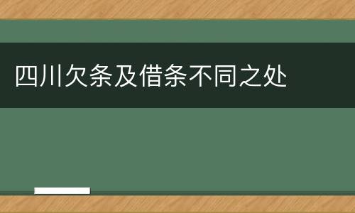 四川欠条及借条不同之处