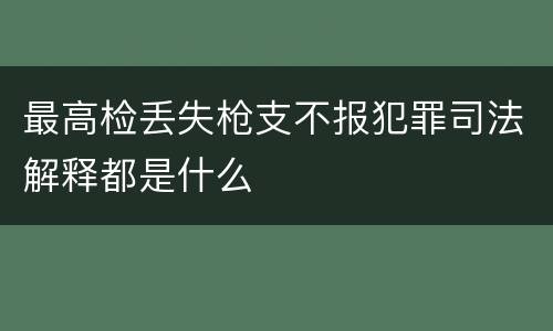 最高检丢失枪支不报犯罪司法解释都是什么