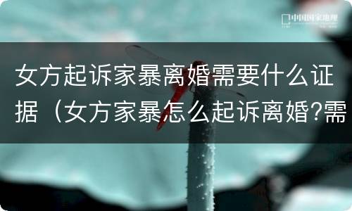女方起诉家暴离婚需要什么证据（女方家暴怎么起诉离婚?需要什么证据）
