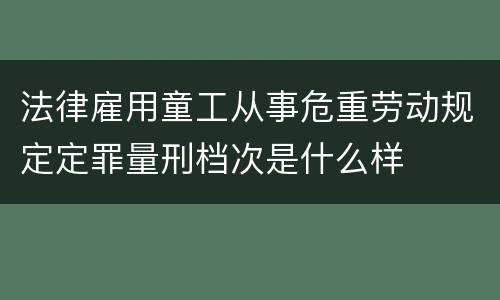 法律雇用童工从事危重劳动规定定罪量刑档次是什么样