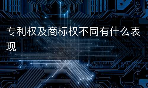专利权及商标权不同有什么表现