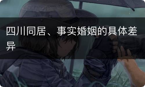 四川同居、事实婚姻的具体差异