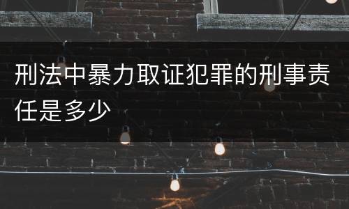 刑法中暴力取证犯罪的刑事责任是多少