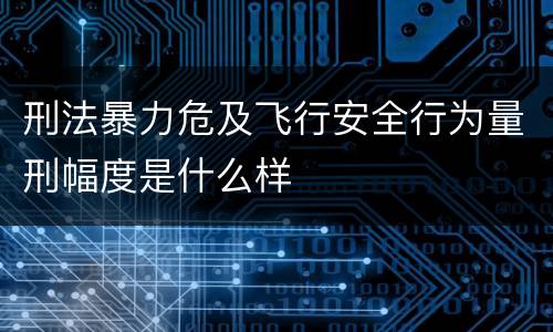 刑法暴力危及飞行安全行为量刑幅度是什么样