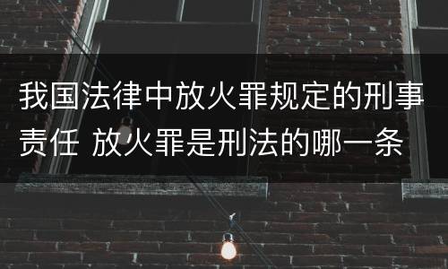 我国法律中放火罪规定的刑事责任 放火罪是刑法的哪一条