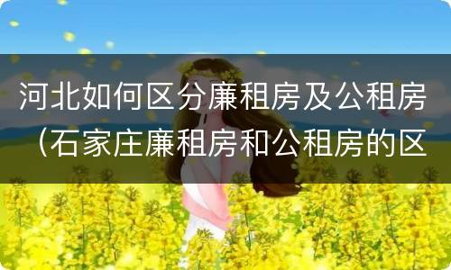 河北如何区分廉租房及公租房（石家庄廉租房和公租房的区别多少钱）