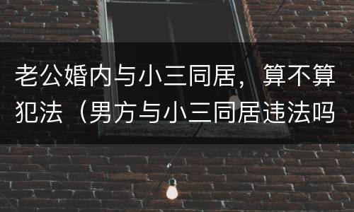 老公婚内与小三同居，算不算犯法（男方与小三同居违法吗?）